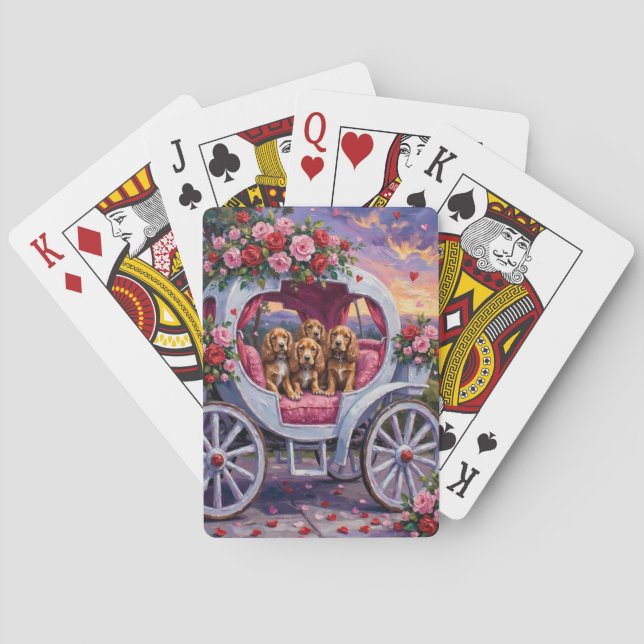 Jeu De Cartes Cocker Spaniel Saint-Valentin  (dos)