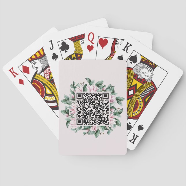 Jeu De Cartes Code QR personnalisé Magnolia Mariage cadre de fle (dos)