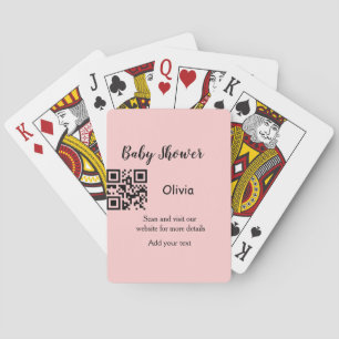 Jeu De Cartes Code QR simple pour baby shower avec nom et texte