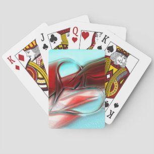 Jeu De Cartes Coeur de lignes cristallines sur la texture de mon