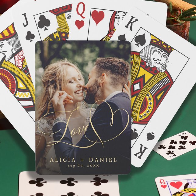 Jeu De Cartes Coeur de script d'amour photo personnalisée (Créateur téléchargé)