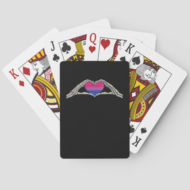 Jeu De Cartes Coeur des mains osseuses Goth bisexuel (dos)