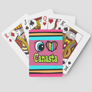 Jeu De Cartes Coeur des yeux lumineux J'aime Canasta