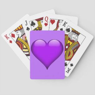 Jeu De Cartes Coeur en verre pourpre personnalisable