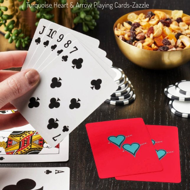 Jeu De Cartes Coeur et flèche turquoise (Créateur téléchargé)