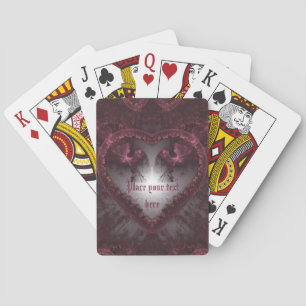 Jeu De Cartes Coeur gothique pourpre 001