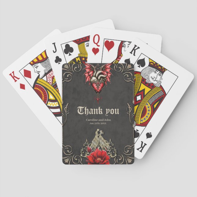 Jeu De Cartes Coeur majestueux, romance gothique (dos)
