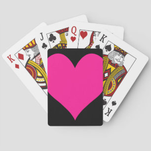 Jeu De Cartes Coeur mignon noir et rose profond