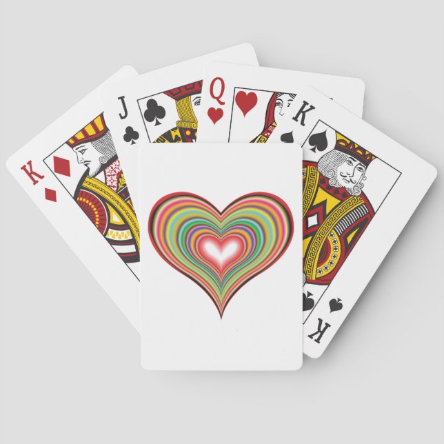 Jeu De Cartes Coeur rétro coloré (dos)