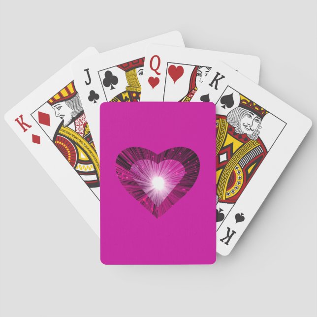 Jeu De Cartes Coeur rose jouant aux cartes rose (dos)