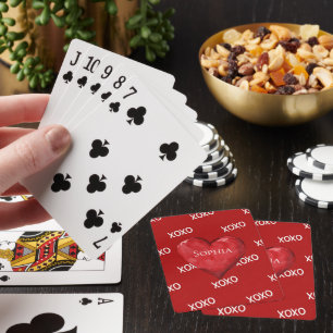 Jeu De Cartes Coeur rouge XOXO