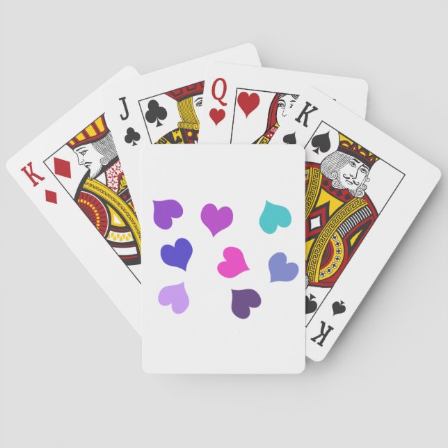 Jeu De Cartes Coeurs colorés mignons (dos)