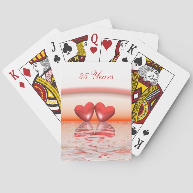 Jeu De Cartes Coeurs coralliens du 35e anniversaire (dos)