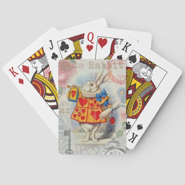 Jeu De Cartes Coeurs de lapin blanc Alice Classic (dos)