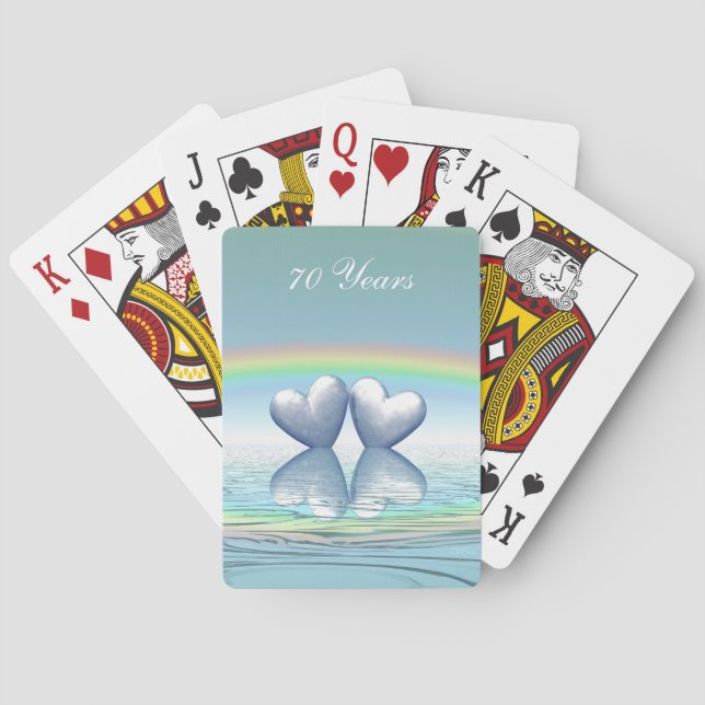 Jeu De Cartes Coeurs de platine du 70e anniversaire (dos)