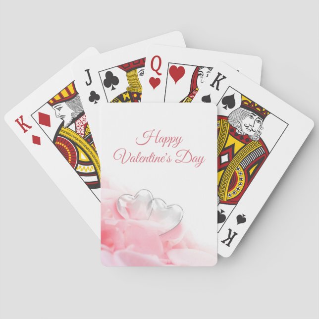 Jeu De Cartes Coeurs de verre romantique Heureuse Sainte-Valenti (dos)