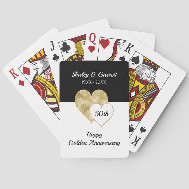 Jeu De Cartes Coeurs d'or Foil Jouer des cartes (dos)