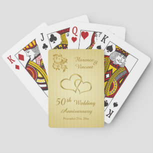Jeu De Cartes Coeurs d'or, tournois 50e anniversaire Mariage