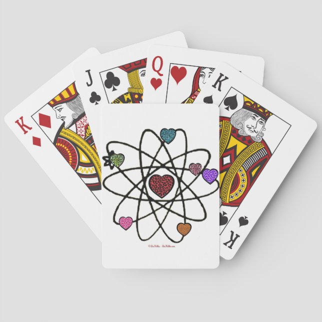 Jeu De Cartes Coeurs Empreintes de léopard de Valentine atomique (dos)