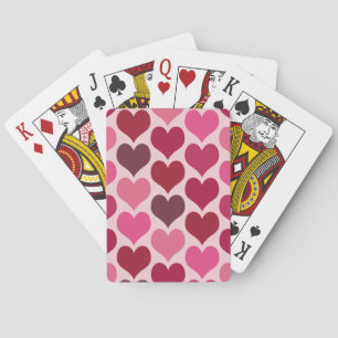 Jeu De Cartes Coeurs en rose et rouge