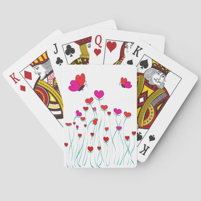 Jeu De Cartes Coeurs et papillons Valentine Love (dos)