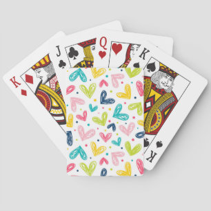 Jeu De Cartes Coeurs et points en style doodé