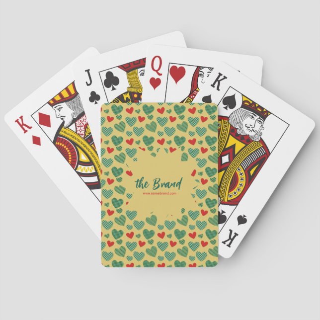 Jeu De Cartes Coeurs remplis de motif (dos)