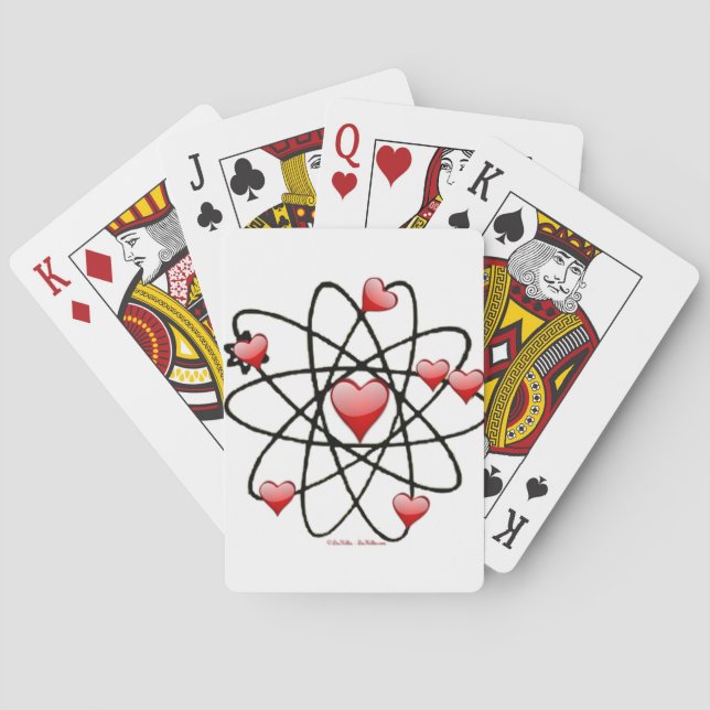 Jeu De Cartes Coeurs rouges de Saint Valentin atomique (dos)