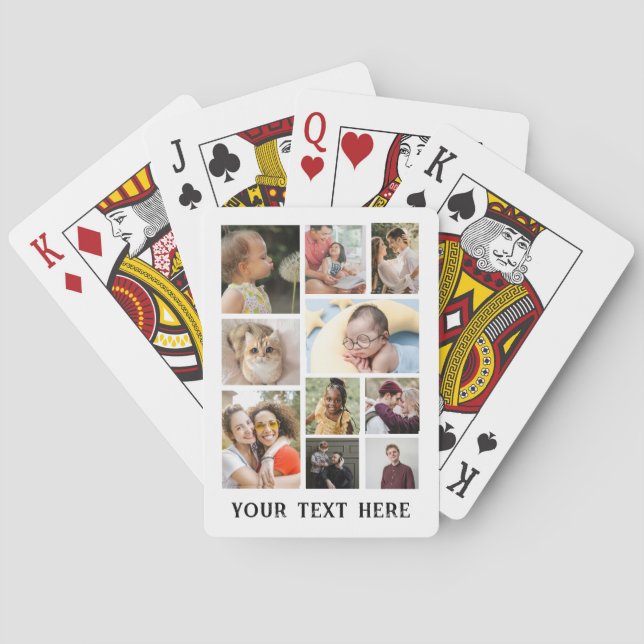 Jeu De Cartes Collage de 10 Modèles photo avec texte personnalis (dos)