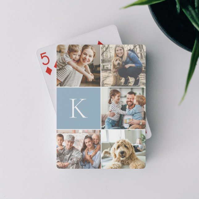 Jeu De Cartes Collage de photos de famille monogramme (Créateur téléchargé)