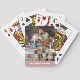 Jeu De Cartes Collage de photos familiales Cartes de jeu classiq