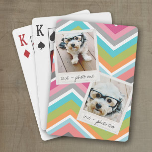 Jeu De Cartes Collage de photos Instagram avec des Chevrons colo