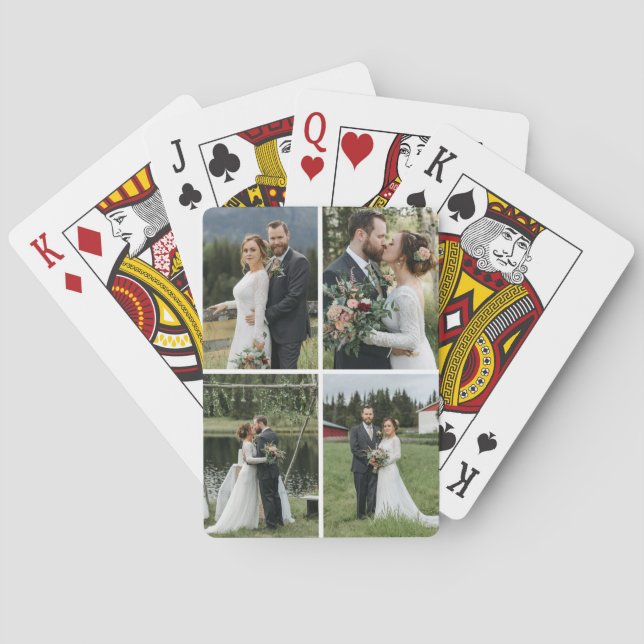 Jeu De Cartes Collage personnalisé de quatre photos (dos)