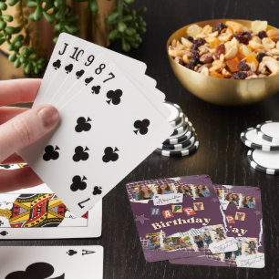 Jeu De Cartes Collage photo d'anniversaire personnalisé en album