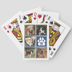 Jeu De Cartes Collage photo d'un animal de compagnie mâché bleu