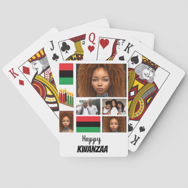 Jeu De Cartes Collage photo personnalisé Kwanzaa 8 (dos)