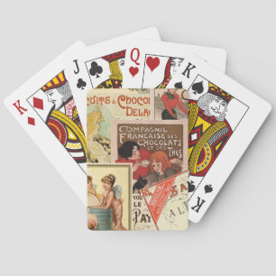 Jeu De Cartes Collage publicitaire Vintage français sur le choco