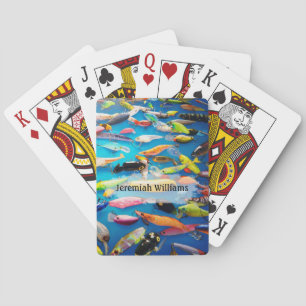 Jeu De Cartes Collection Colorée de Leurs de Pêche - Personnalis