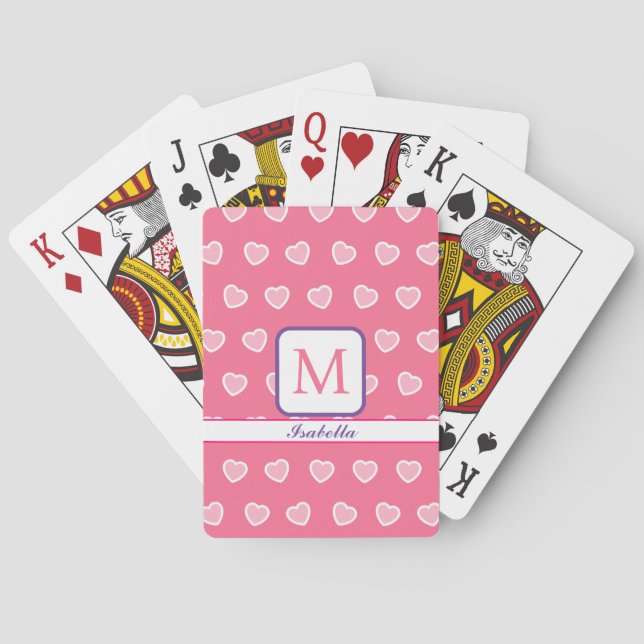 Jeu De Cartes Collection de la Saint-Valentin rose moderne (dos)