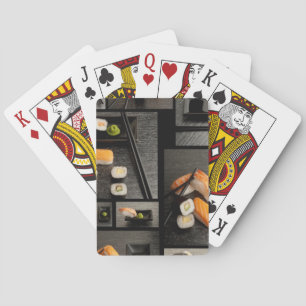 Jeu De Cartes Collection de sushi sur l'arrière - plan noir