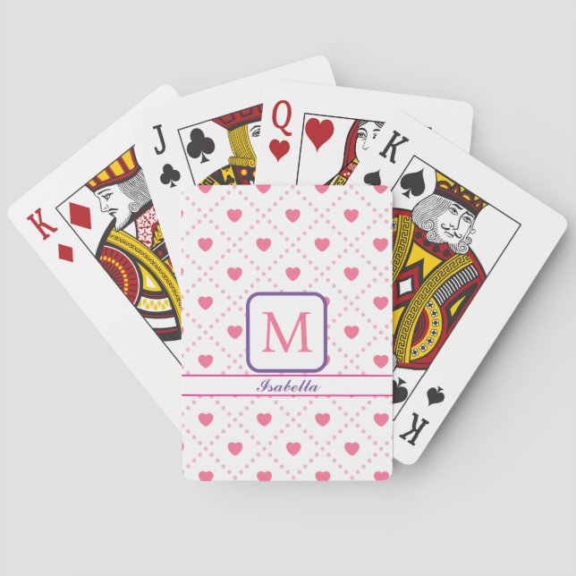 Jeu De Cartes Collection des valentines du Coeur rose rustique (dos)