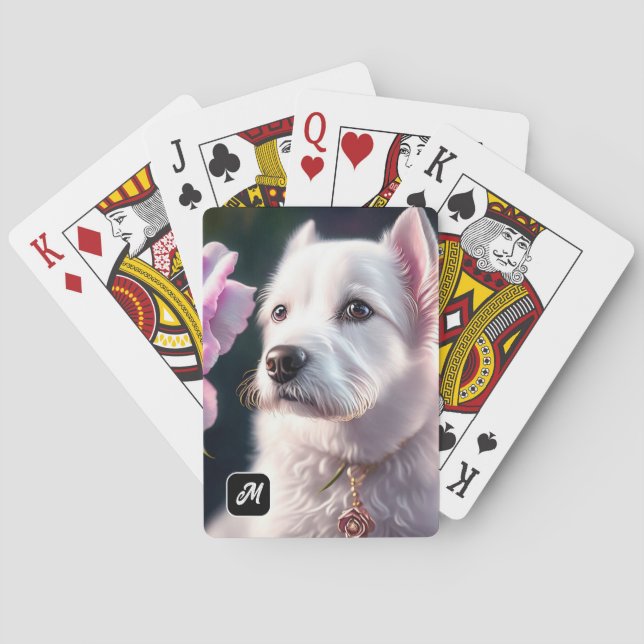 Jeu De Cartes Collection rose Et Mignonne Chien (dos)
