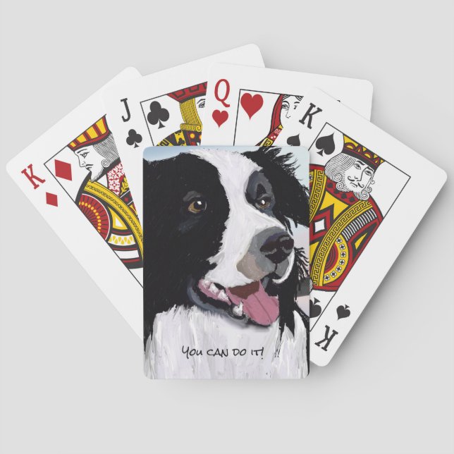 Jeu De Cartes Collie Bordure noire et blanche Jouer aux cartes (dos)