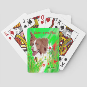 Jeu De Cartes Collie Brown et blanche personnalisée