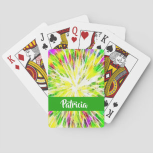 Jeu De Cartes Colorant à cravate couleur nom personnalisé motif