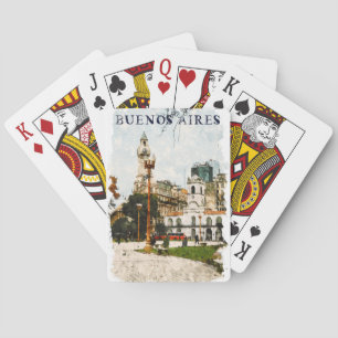 Jeu De Cartes Coloré Buenos Aires Argentine Skyline