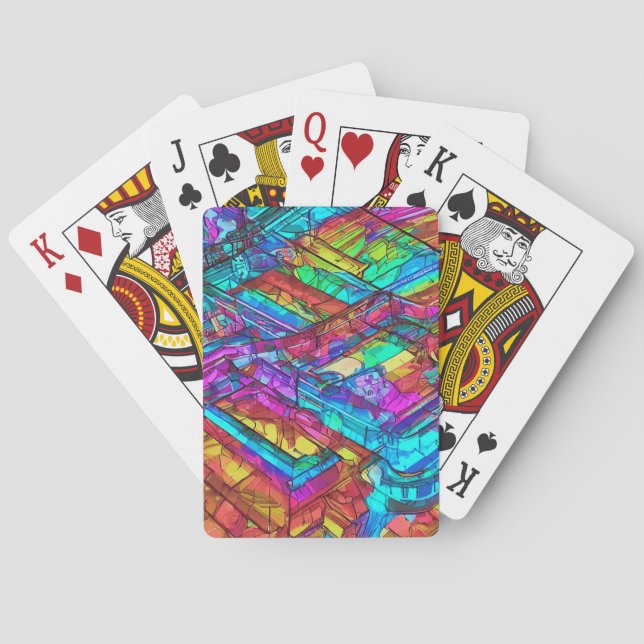 Jeu De Cartes Coloré Néon (dos)