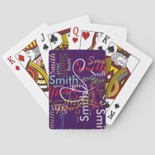 Jeu De Cartes Coloré Nom de famille répétitif violet