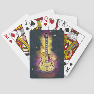 Jeu De Cartes Colorful Bold Guitare Abstraite peinture