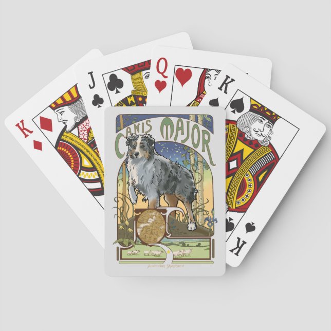 Jeu De Cartes Commandant de Canis australien de berger (dos)